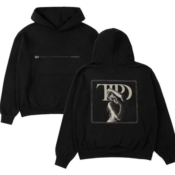 Taylor Swift Tops - The Tortured Poets Department Spotify Exclusive Black Hoodie Taylor Swift XL